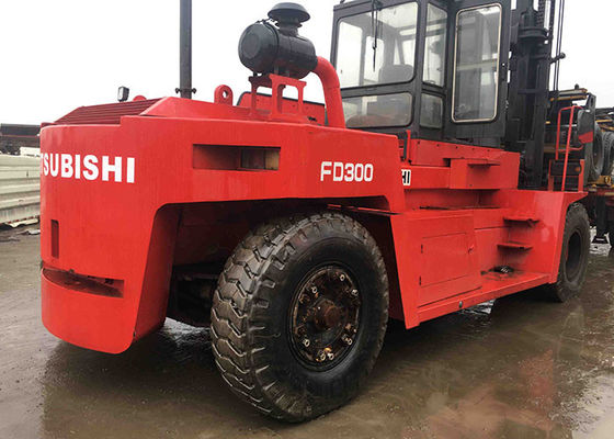 30 Ton Second Hand Forklifts Mitsubishi FD300 Diesel Engine High Performance